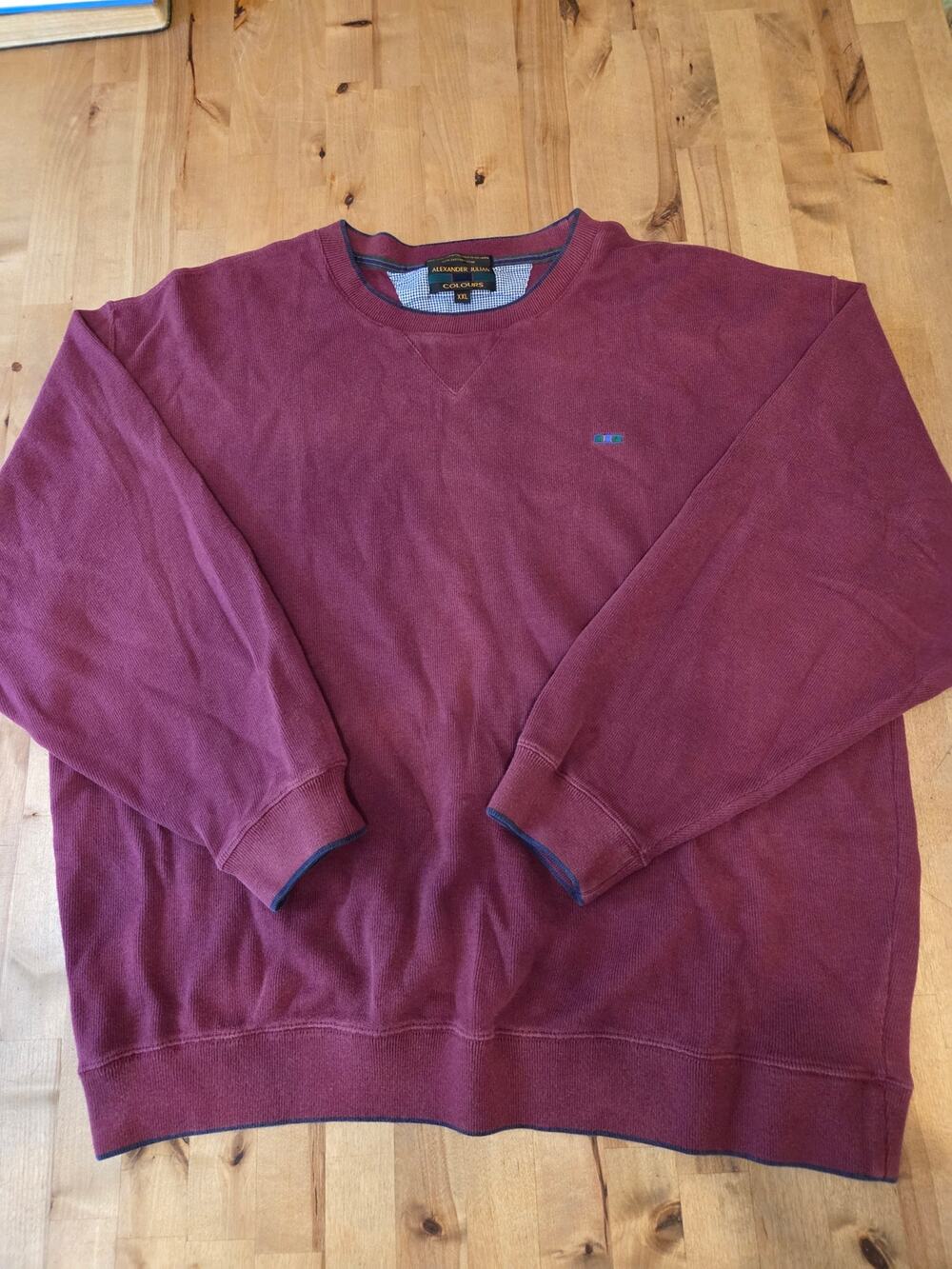 Vintage Alexander Julian Colours Maroon Textured Crewneck Sweatshirt - XXL